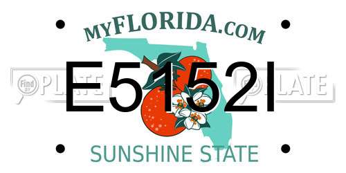E5152I Florida License Plate
