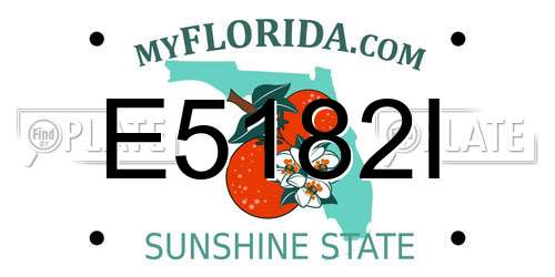 E5182I Florida License Plate