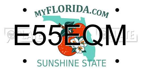 E55EQM Florida License Plate