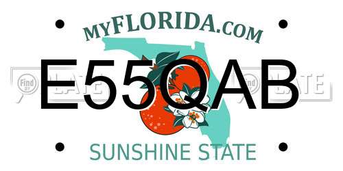 E55QAB Florida License Plate