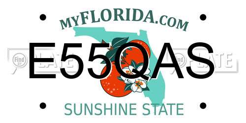 E55QAS Florida License Plate