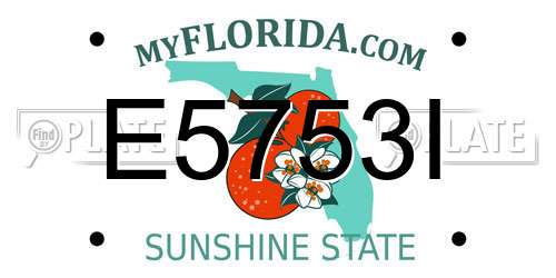 E5753I Florida License Plate