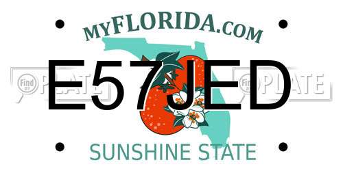 E57JED Florida License Plate