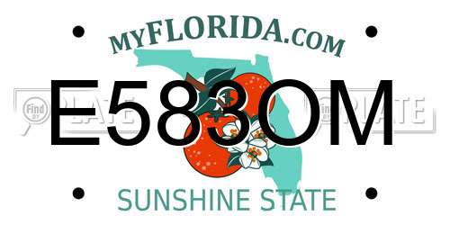 E583OM Florida License Plate