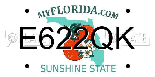 E622QK Florida License Plate