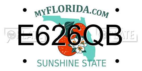 E626QB Florida License Plate