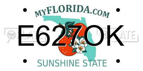 E627OK Florida License Plate