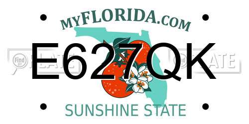E627QK Florida License Plate