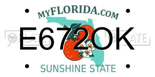 E672OK Florida License Plate