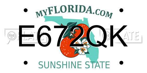 E672QK Florida License Plate
