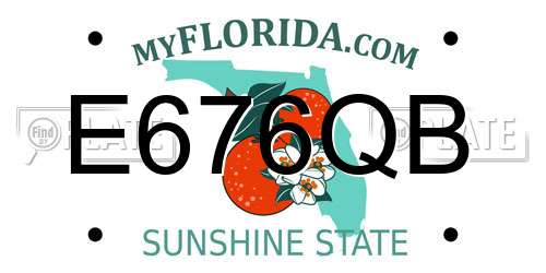 E676QB Florida License Plate