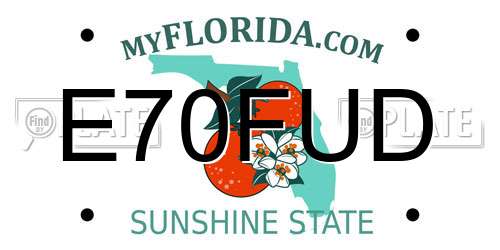 E70FUD Florida License Plate