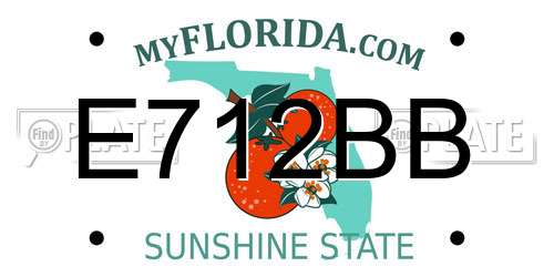 E712BB Florida License Plate