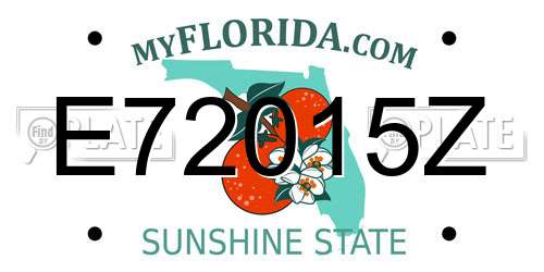E72015Z Florida License Plate