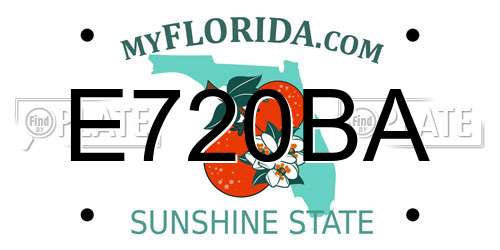 E720BA Florida License Plate