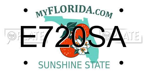 E720SA Florida License Plate