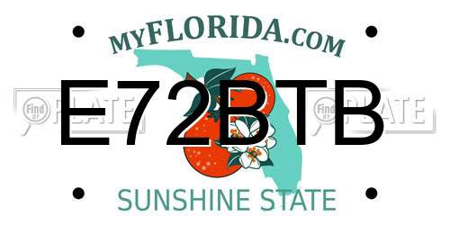 E72BTB Florida License Plate