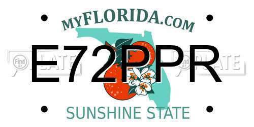 E72PPR Florida License Plate