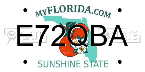 E72QBA Florida License Plate