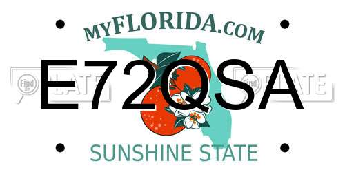 E72QSA Florida License Plate