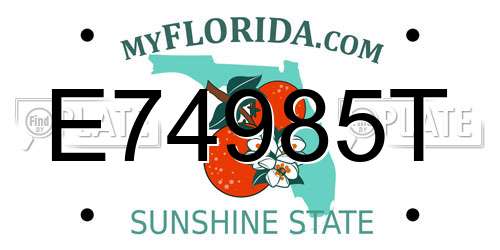 E74985T Florida License Plate