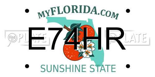 E74HR Florida License Plate