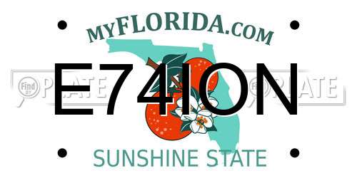 E74ION Florida License Plate