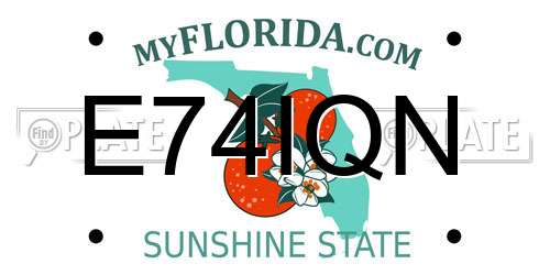 E74IQN Florida License Plate