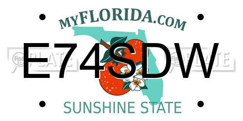 E74SDW Florida License Plate