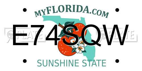 E74SQW Florida License Plate