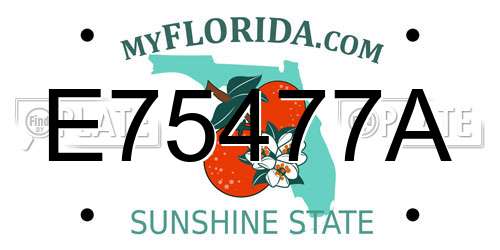 E75477A Florida License Plate