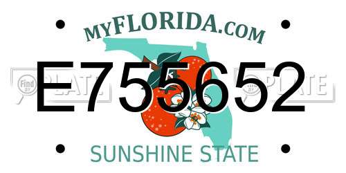 E755652 Florida License Plate