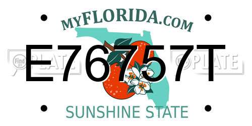 E76757T Florida License Plate