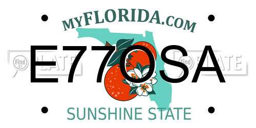 E77OSA Florida License Plate