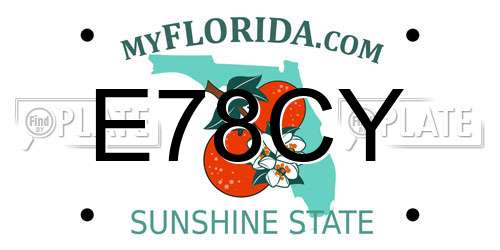 E78CY Florida License Plate