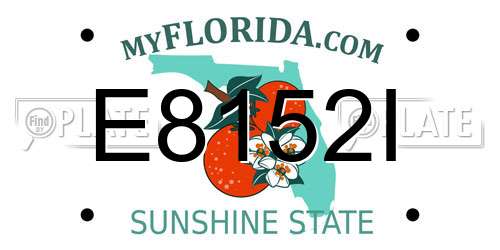 E8152I Florida License Plate