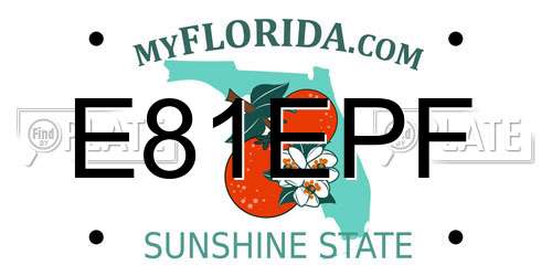 E81EPF Florida License Plate