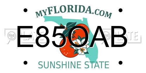 E85OAB Florida License Plate