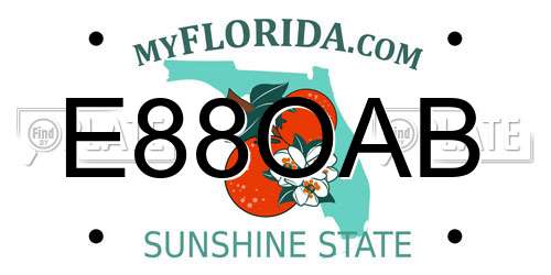 E88OAB Florida License Plate