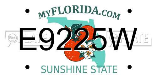 E9225W Florida License Plate
