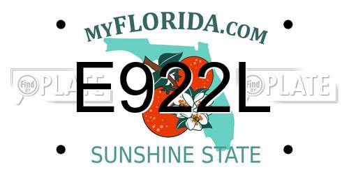 E922L Florida License Plate