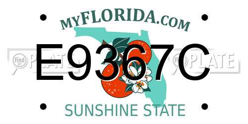 E9367C Florida License Plate