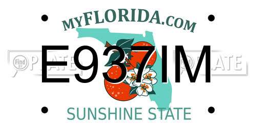 E937IM Florida License Plate