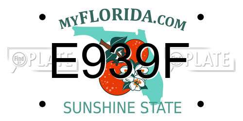 E939F Florida License Plate