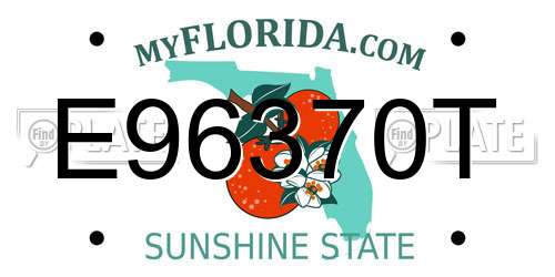 E96370T Florida License Plate