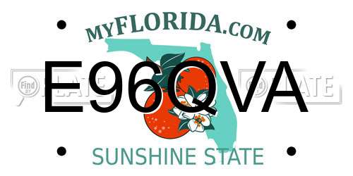 E96QVA Florida License Plate