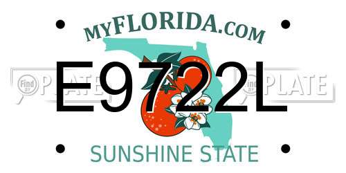 E9722L Florida License Plate