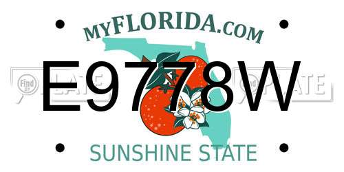E9778W Florida License Plate