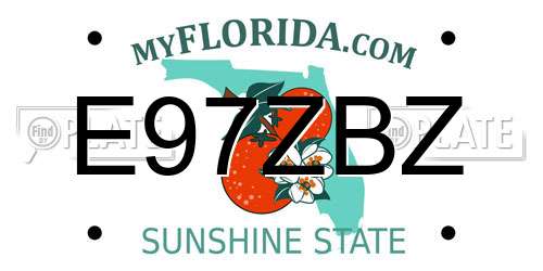 E97ZBZ Florida License Plate