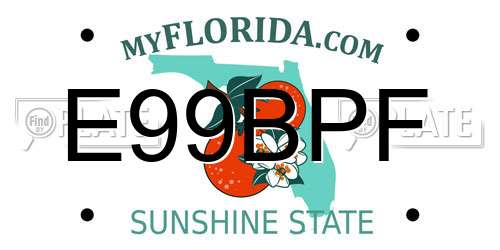 E99BPF Florida License Plate